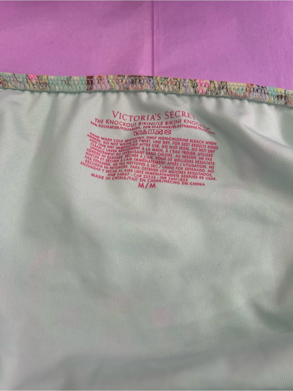 Victoria’s Secret Paisley Print Bandeau Bikini Set in Mint and Pink - Picture 6 of 8